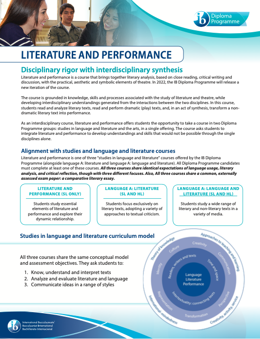 Literature And Performance Course - International Baccalaureate®