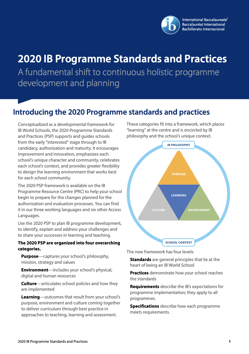 IB Programme Standards and Practices
