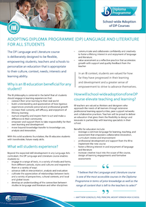 Adoption of DP courses school-wide brochure